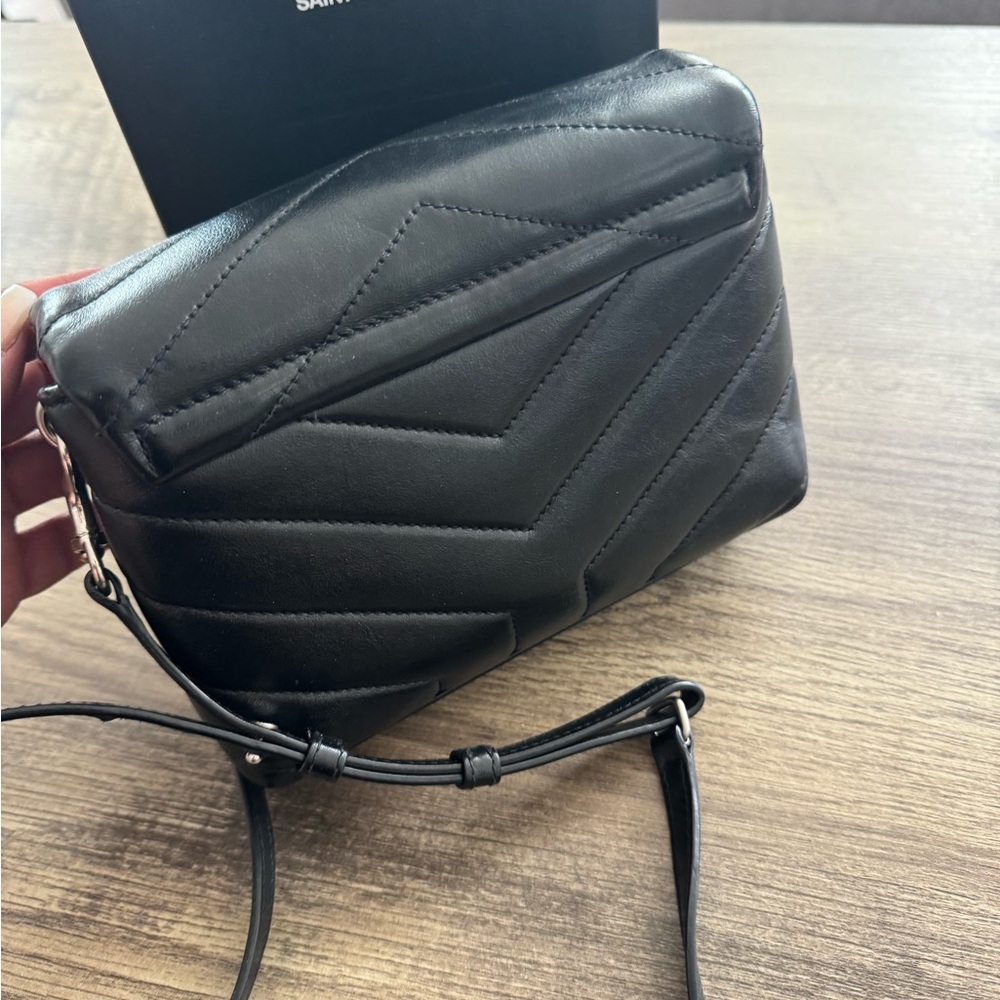 Saint Laurent Toy Lou Lou Black Crossbody Bag with Quilted Leather - Picture 7 of 8